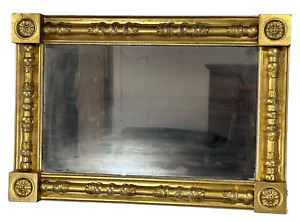 1830s Federal Empire Gilt Hall Mirror Baltimore Original Surface 42x28