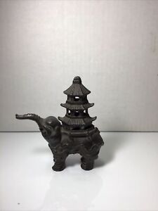 Vintage Cast Bronze Elephant Incense Burner