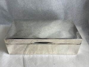English Sterling Silver 1940s Cedar Lined Cigarette Box