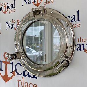 11 Porthole Mirror Chrome Finish Nautical Maritime Decor Ship Cabin Window
