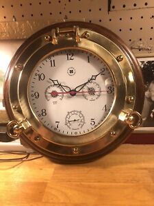 Porthole Clock Brass