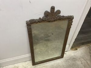 Antique Carved Wood Gold Gilt Frame Wall Mirror
