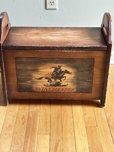 Vintage Edition Wooden Winchester Trunk With A Western Horse On The Front 21 