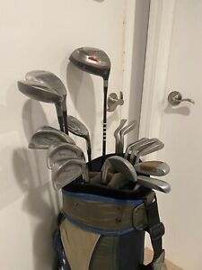 Men S Golf Set W Adams Woods Nike Cart Bag 15 Clubs R Flex Rh