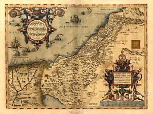 1570 Palestine Orbis Terrarum Historic Old Map 20x28