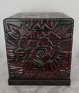 Japanese Kodansu Vintage Lacquer Small Chest 3 Drawers For Collectibles Jewelry