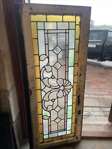 Sg 4087 Antique Stained Glass Transom Window 21 25 X 50 25