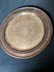 Wm Rogers Rare Silver Plate 170 Round Serving Tray
