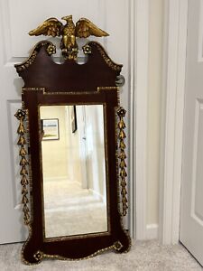 Antique Vintage 44 Tall Federal Eagle Gold Gilded Wall Mirror