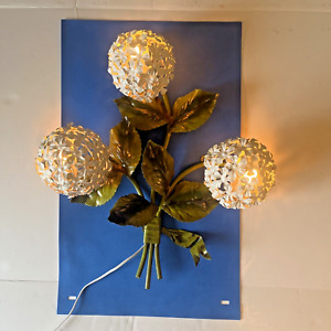 Mid Century Modern Vintage 1950s Hydrangea Wall Sconce Vintage Lamp Flower Large
