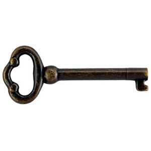 Ky 2ab Skeleton Key Antique Brass Plated Hollow Barrel Old Furniture Keys