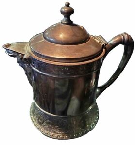 Rare Ornate Spout Antique Meriden Coffee Pot Quadruple Silver Plate 1868 242