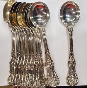 Tiffany English King Sterling Silver Gumbo Soup Spoons