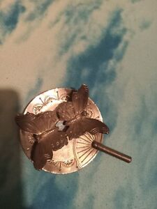 Antique 1800 S Meriden B Co Figural Base To Napkin Ring With Butterflies And Asi
