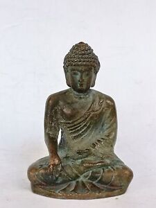 Collection Old Chinese Tibet Bronze Carving Buddha Statue Family Pray Decoration