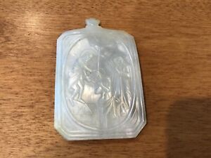 1900s Antique Mother Of Pearl Hand Carved Religious Cord Pendant Mini Plaque