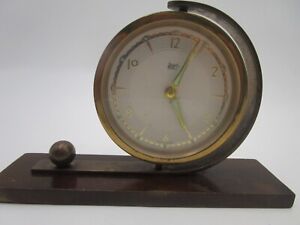 Vintage Art Deco Orbros Brass Alarm Clock By Adolph Jerger K G West Germany
