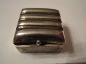 Vintage Sterling Silver Trinket Box Ridged Top 1 X 1 7 8 Ofc 7