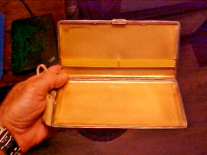 1950s Sterling Silver Large Cigarette Case English 7 84 Troy Ozs 7x3 25 Inches
