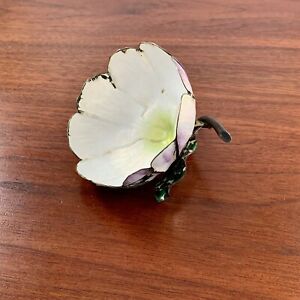 Rare Shiebler Figural Sterling Silver Colorful Enamel Bowl Flower Form As Is