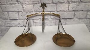 Vintage Usa Brass Scale W Eagle On Top Missing Bottom