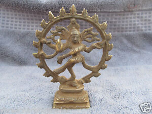 Vintage Solid Brass Hindu Tribal Dancing God Shiva Natraj 5 5 Statue Figurine