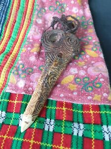 Old Papua New Guinea Cassowary Bone Dagger Pendant Ex Isobel And Jack Pert Colle