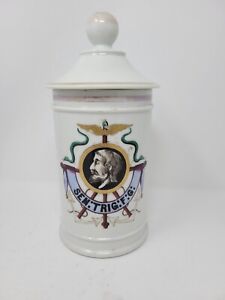 French Apothecary Jar With Portrait And Anchors C 1880