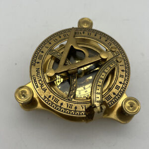 Nautical Sundial London Brass Sun Dial Beautiful Pocket Size Measurements