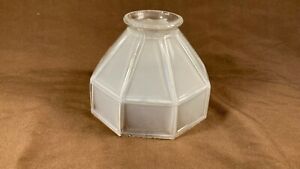 Vintage Antique Art Deco Frosted Glass Lamp Light Sconce Shade 2 1 4 Fitter