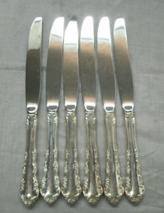 Vtg Reed Barton Dresden Rose 1953 Silverplate Set Of 6 9 Knives Mirrorstele 1