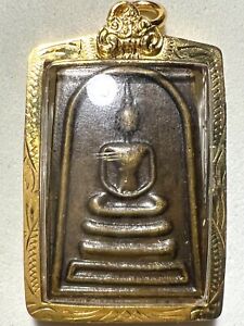 Phra Somdej Lp Prom Rare Old Thai Buddha Amulet Pendant Magic Ancien Idol 98