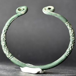  Replica Ancient Roman Bronze Bracelet 100 300ad Aged With Antique Green Patina