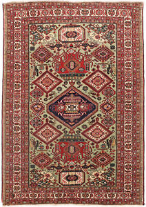 One Of A Kind Semi Antique Geometric 4 5x6 8 Kazak Pakistan Rug Tribal Carpet