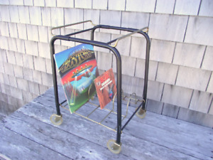 Vtg Mcm Record Player Tv Stand Rolling Cart Mid Century Modern Stand