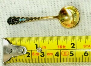 Russian Soviet Silver Enamel Salt Spoon Kovsh Bowl Cup Ladle Gold Goblet Chalice