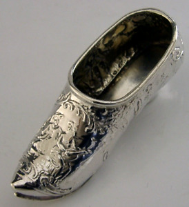 Victorian Sterling Silver Shoe Pin Cushion 1896 Sewing Needlework Antique