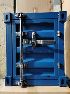 Industrial Bedside Cabinet Metal Storage Tools Box Container Garage Vintage Blue