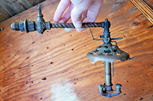 Antique Victorian Brass Gas Light Fixture Wall Arm Sconce Good Condition Rare 