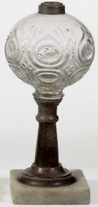 Antique Flame Bullseye Composite Oil Kerosene Stand Lamp 1860s Thuro 1 P 93 I
