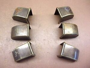 Vintage Lot Of 6 Brass Plated Table Leg Feet Protectors 1 X 1 Salvage Lot