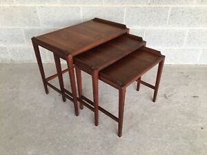Vintage Mid Century Modern Walnut Stack Tables