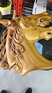 Vtg 1963 Syroco Usa Burwood Two Horse Head Busts Racing 3d Wall Plaque