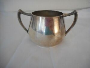 Vintage Sugar Bowl F B Rogers 1883 Silver On Copper 1082