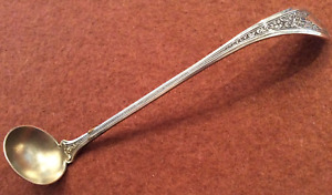 Rare Florentine Pattern Mustard Condiment 5 Sterling Ladle Spoon By W Moir