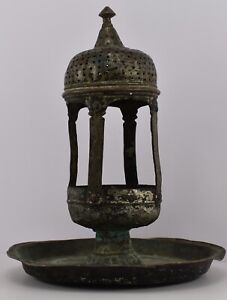 Antique Arabic Yemen Jewish Ethnic Incense Burner Copper