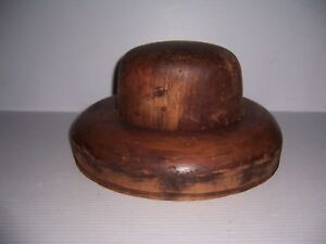 Antique Millinery Wood Hat Block Mold Brim Form 5 7 8 6 7 8