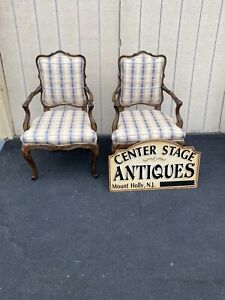 64833 Pair French Country Louis Xv Bergere Armchair Chair S