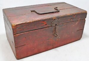 Antique Wooden Storage Chest Box Original Old Hand Crafted Carved