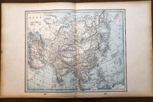 1893 Antique Columbian World S Fair Atlas Map Asia Excellent Detail